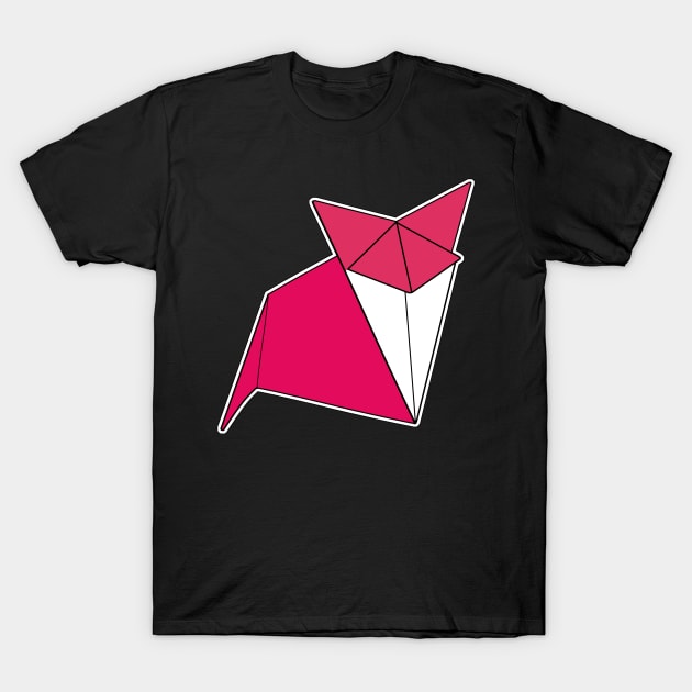 Fox Origami Sticker Style Design T-Shirt by aaallsmiles